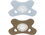 Difrax Fopspeen Natural Siliconen 0-6 Maanden Ice/Clay 2ST