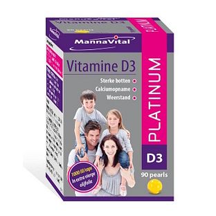 MannaVital Vitamine D3 Platinum Pearls 90ST MannaVital Vitamine D3 Platinum Pearls 90ST