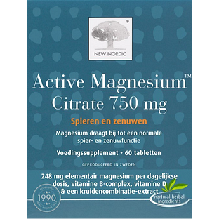 New Nordic Active Magnesium Citrate 750mg Tabletten 60TB