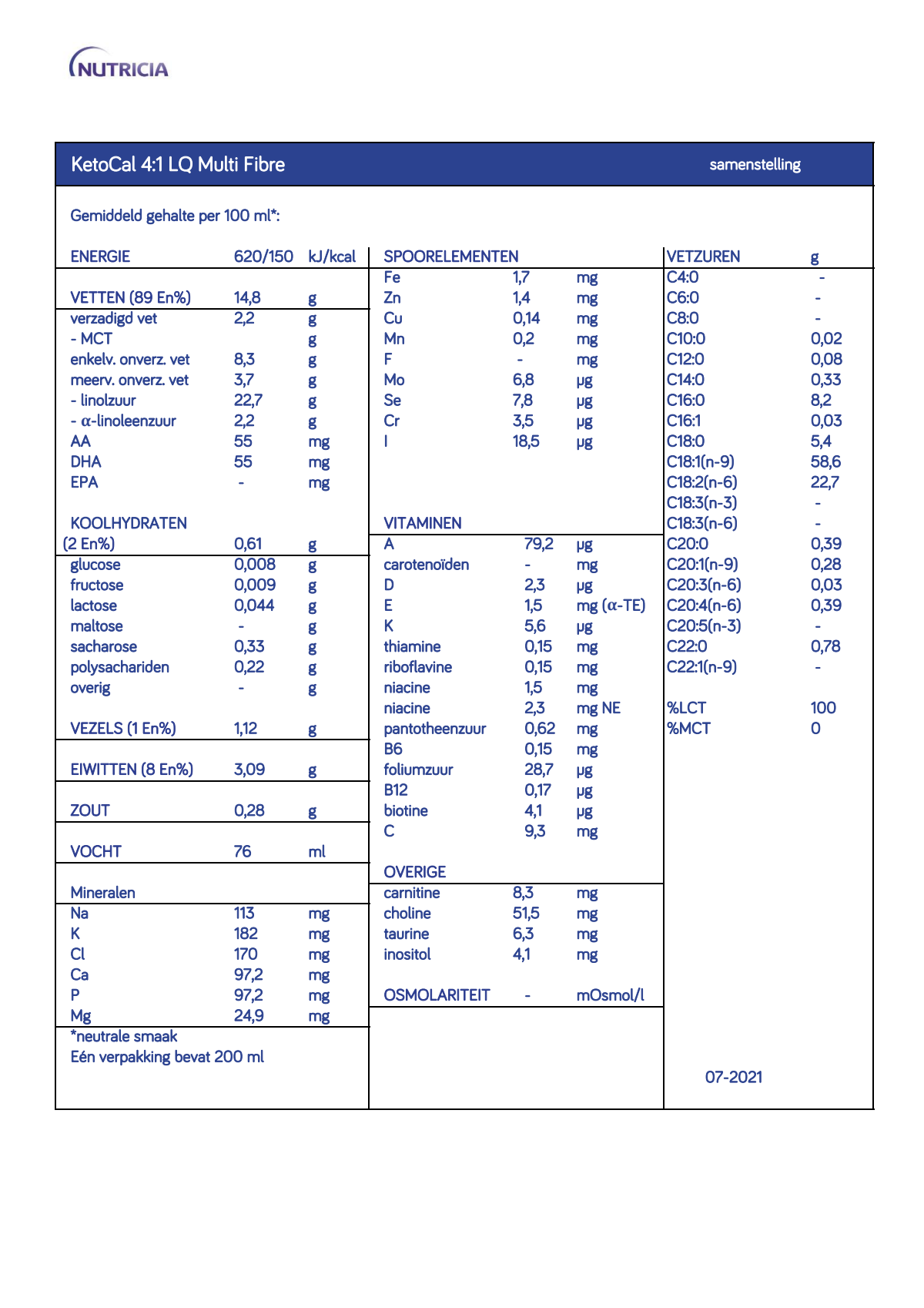 KetoCal 4:1 LQ Multi Fibre Neutraal afbeelding van document #1, info_folder