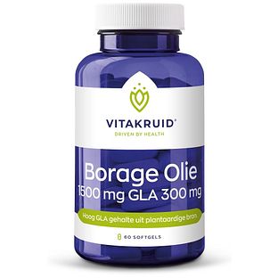 Vitakruid Borage Olie 1500mg GLA 300mg uit plantaardige bron 60SG
