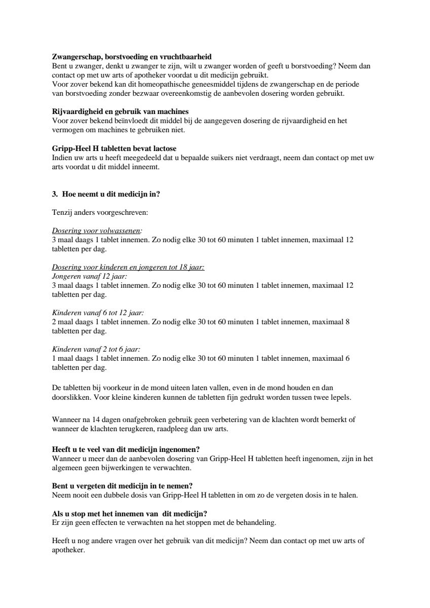 Gripp-Heel H Tabletten afbeelding van document #2, leaflet