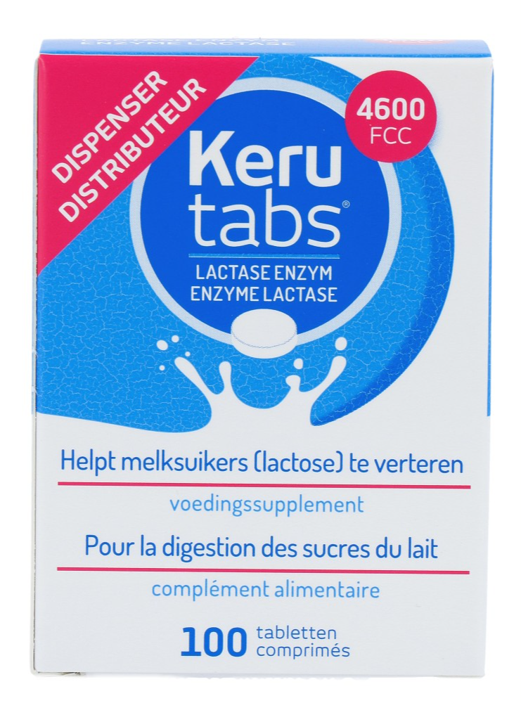 Kerutabs Lactase Enzym 4600 FCC Tabletten afbeelding