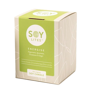 Soylites Soycandle Energise - Peppermint, Spearmint, Geranium & Ginger 220ML