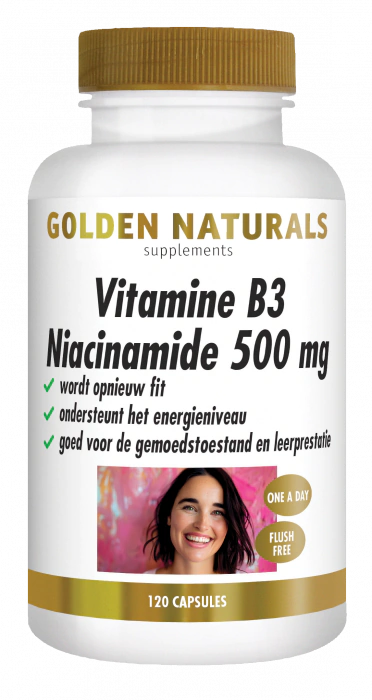 Golden Naturals Vitamine B3 Niacinamide 500 mg Capsules 120VCP