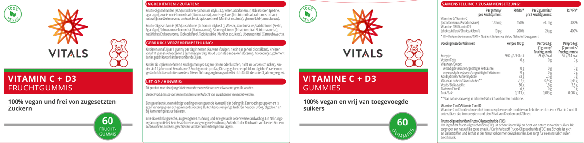 Vitamine C + D3 Gummies afbeelding van document #1, label