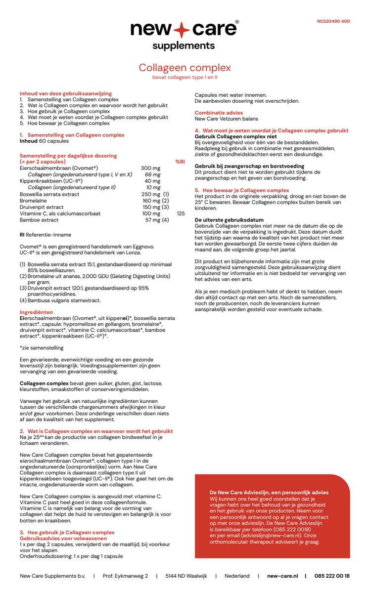 Collageen Complex Capsules afbeelding van document #1, instructions