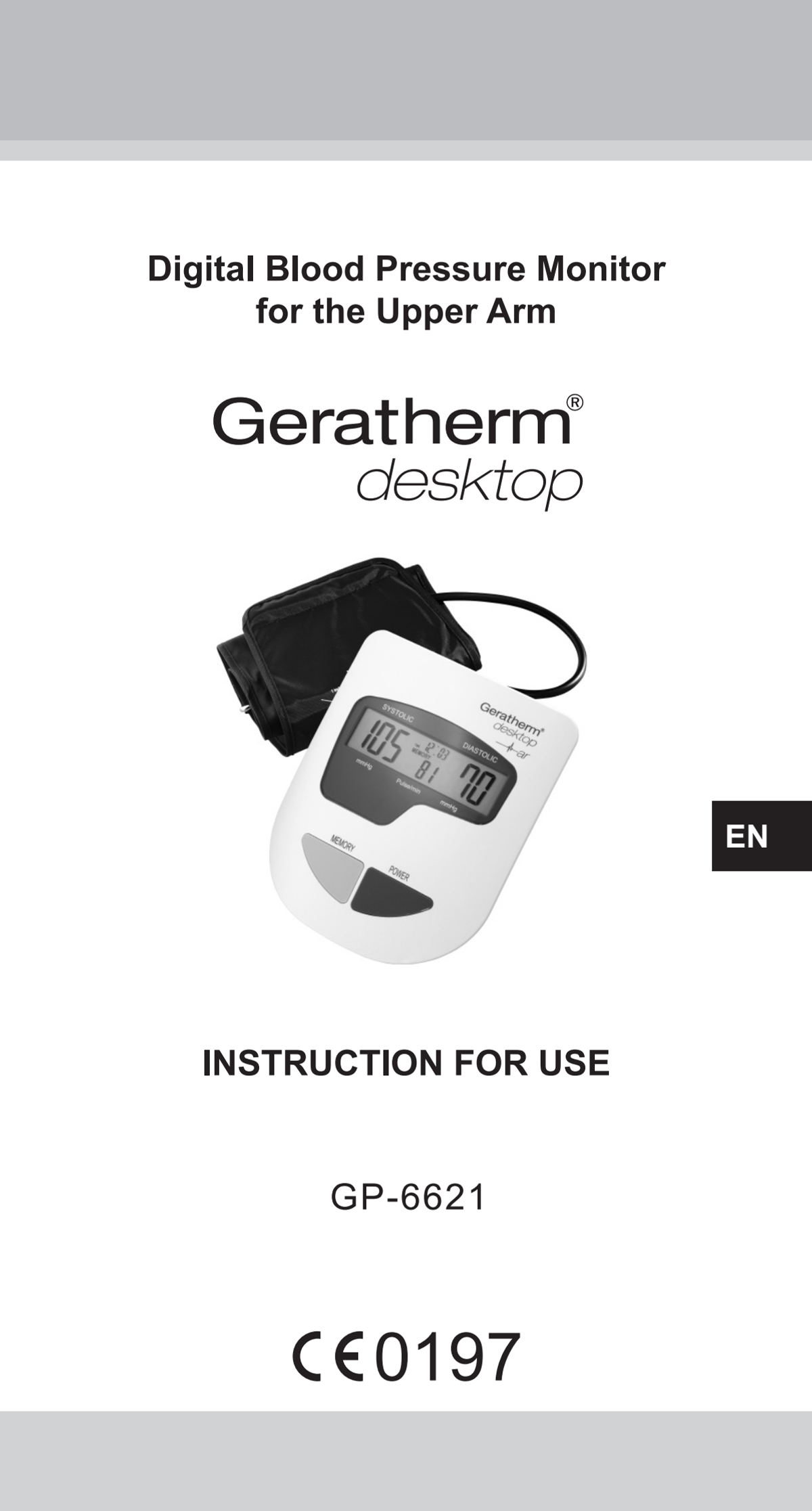 Bovenarm Bloeddrukmeter Desktop afbeelding van document #23, instructions