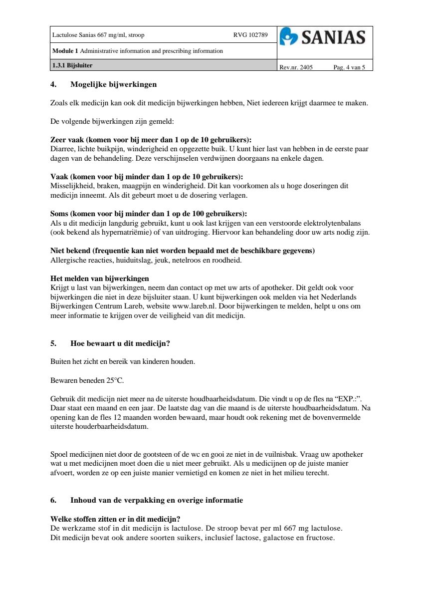 Lactulose Stroop 667mg afbeelding van document #4, leaflet
