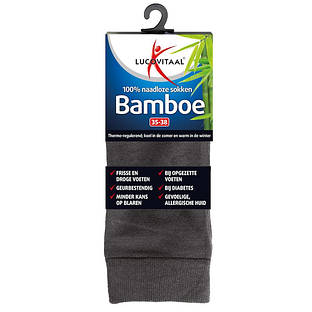 Lucovitaal Bamboe Sokken Antraciet 35-38 1PR