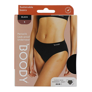 Boody Menstruatieondergoed Bikinislip Zwart Normaal/Hevig Maat S 1ST Boody Menstruatieondergoed Bikinislip Zwart Normaal/Hevig Maat S 1ST