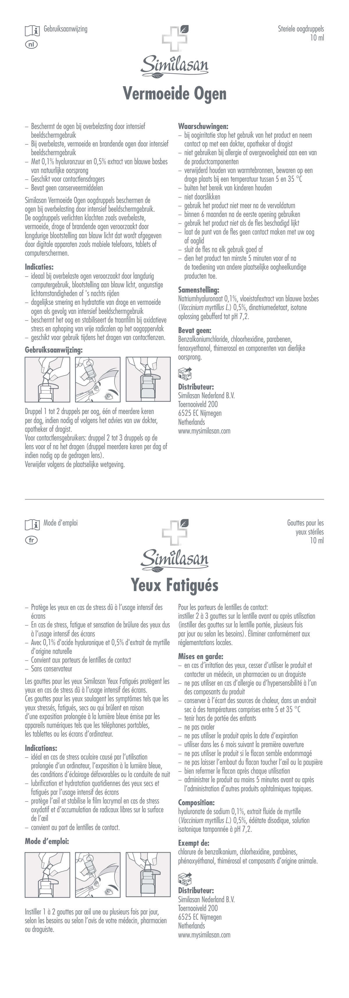 Vermoeide Ogen Oogdruppels afbeelding van document #1, instructions