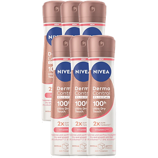 Nivea Derma Control Clinical 100H Ultra Dry Touch Anti-transpirant Spray Multiverpakking 6x150ML