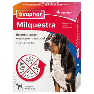 Beaphar Milquestra Ontwormingsmiddel Honden vanaf 5KG 4ST