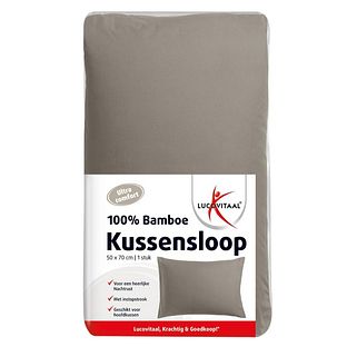 Lucovitaal Kussensloop Bamboe Taupe 50x70cm 1ST