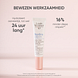 Louis Widmer Hydraderm Oogomtrekgel Licht Geparfumeerd 15ML Lichtroze achtergrond met tube, bewezen werkzaamheid