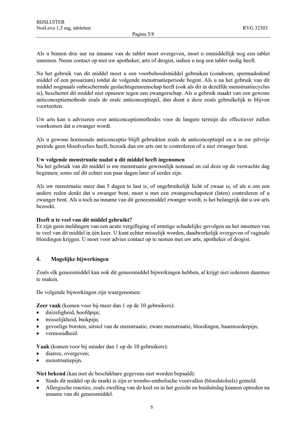 Morning After Pil 1,5 mg afbeelding van document #5, leaflet