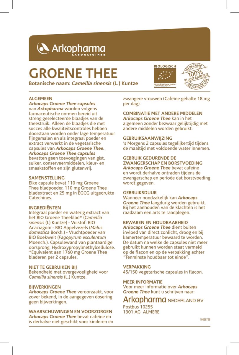 Groene Thee Capsules afbeelding van document #1, instructions