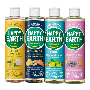 Happy Earth Natural Shower Gel Combi Pack 4 Stuks