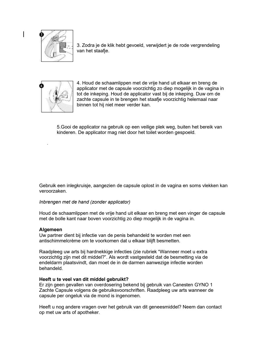 Canesten Gyno 1 Zachte Capsule - 1 daagse behandeling afbeelding van document #4, leaflet