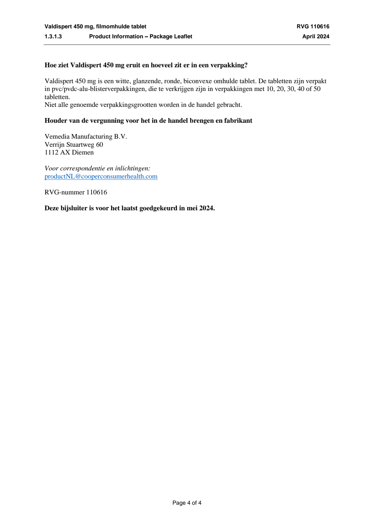 Extra Forte 450 mg Tabletten afbeelding van document #4, leaflet