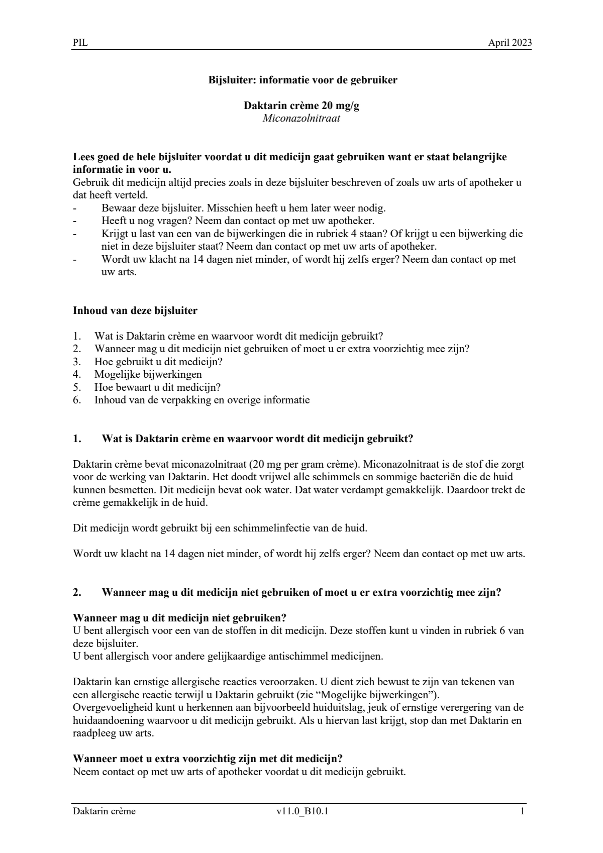 20mg Miconazol Crème (30GR) en Strooipoeder afbeelding van document #1, leaflet