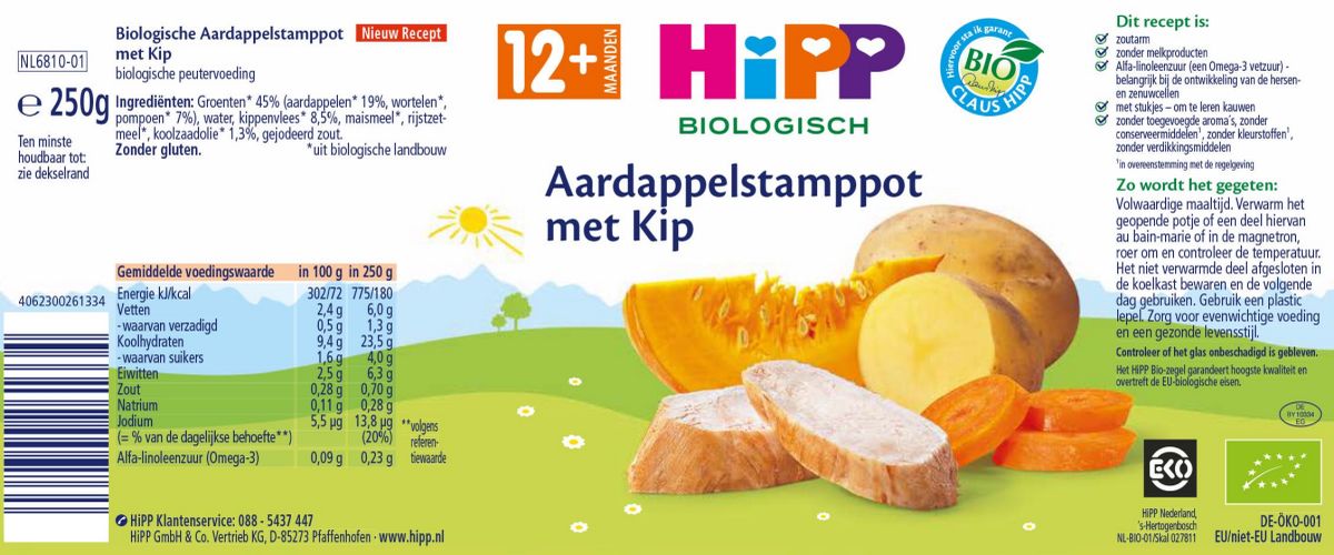 12M+ Aardappelstamppot met Kip afbeelding van document #1, label