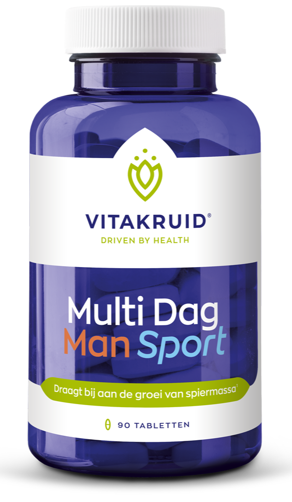 Vitakruid Multi Dag Man Sport 100% Vegan 90 Tabletten 90TB