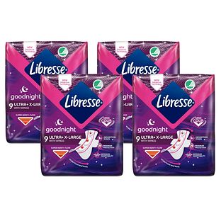 Libresse Ultra Goodnight Maandverband XL Multiverpakking 4x9ST