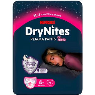 Huggies DryNites 13+ Pyjama Pants Teen Girl 9ST
