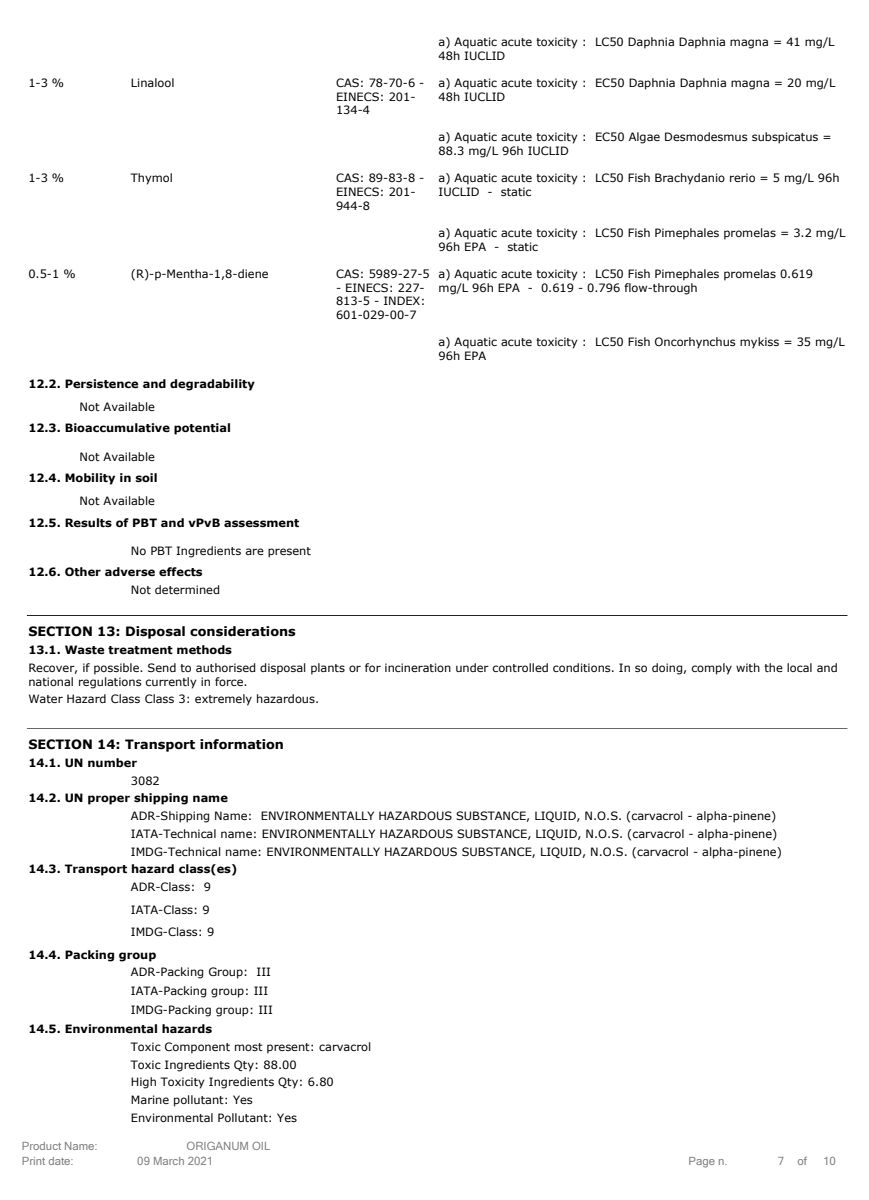 Essentiële Olie Oregano afbeelding van document #7, label