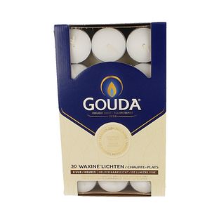 Gouda Waxinelichten 8 Uur Wit 30ST Gouda Waxinelichten 8 Uur Wit 30ST