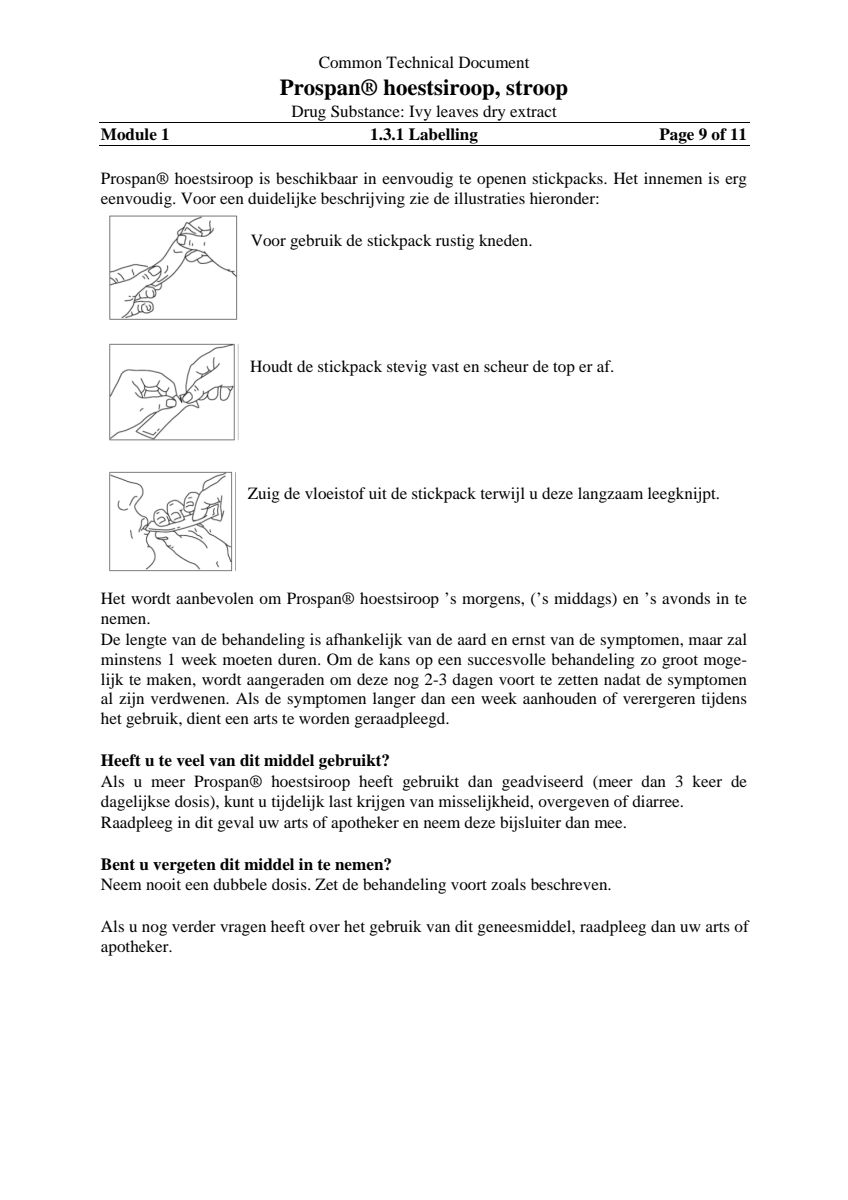 Hoestsiroop Hedera Helix - bij vastzittende hoest en kriebelhoest afbeelding van document #9, leaflet