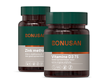 Bonusan Zink methionine Capsules + Vitamine D3 75 Softgels - Combiset 2 Stuks