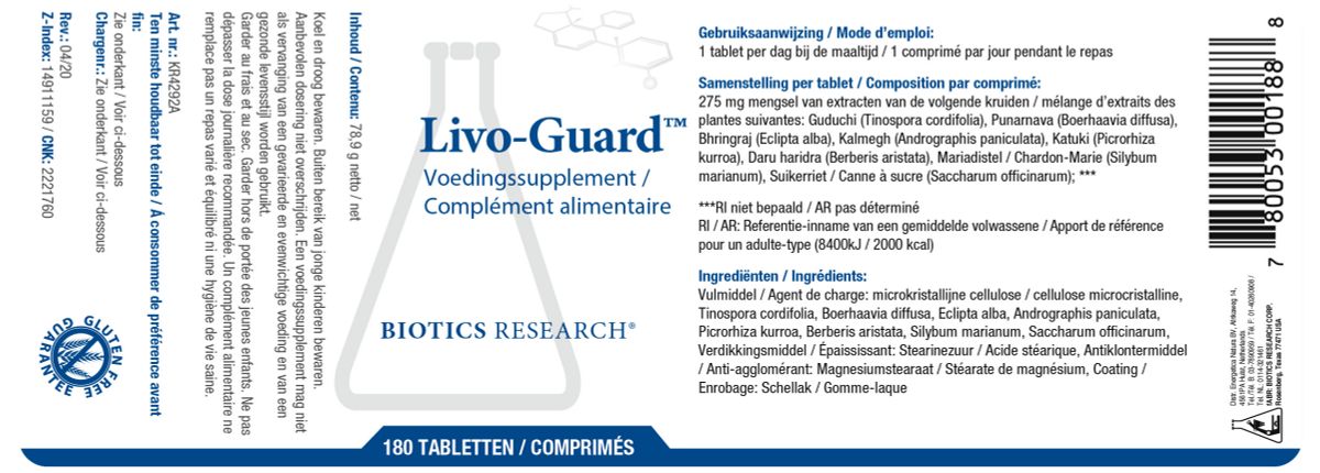 Livo-Guard Tabletten afbeelding van document #1, label