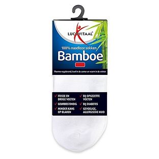 Lucovitaal Bamboe Enkelsokken Wit 39-42 1PR