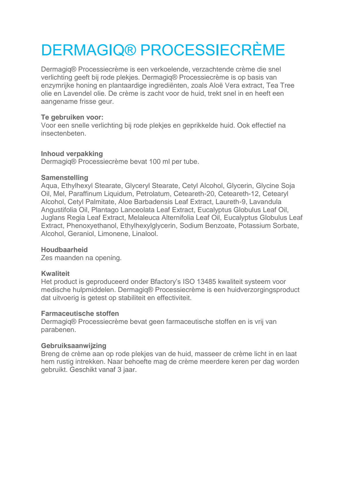 Processiecrème afbeelding van document #1, instructions