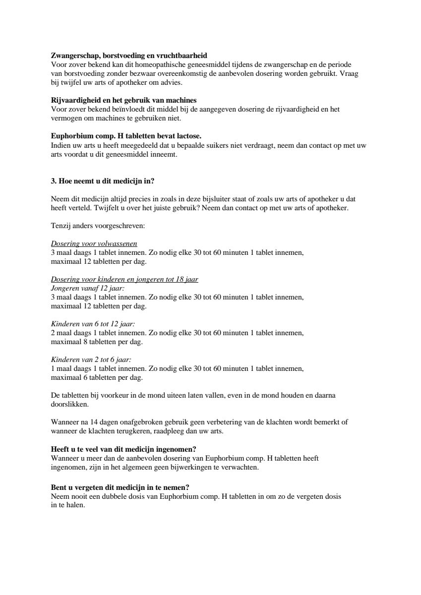 Euphorbium Compositum Tabletten afbeelding van document #2, leaflet