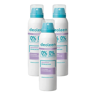 Deoleen Deodorant Spray Sensitive Aluminiumvrij - Multiverpakking 3x150ML