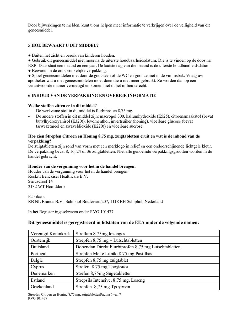Citroen & Honing 8,75 MG Zuigtabletten afbeelding van document #6, leaflet