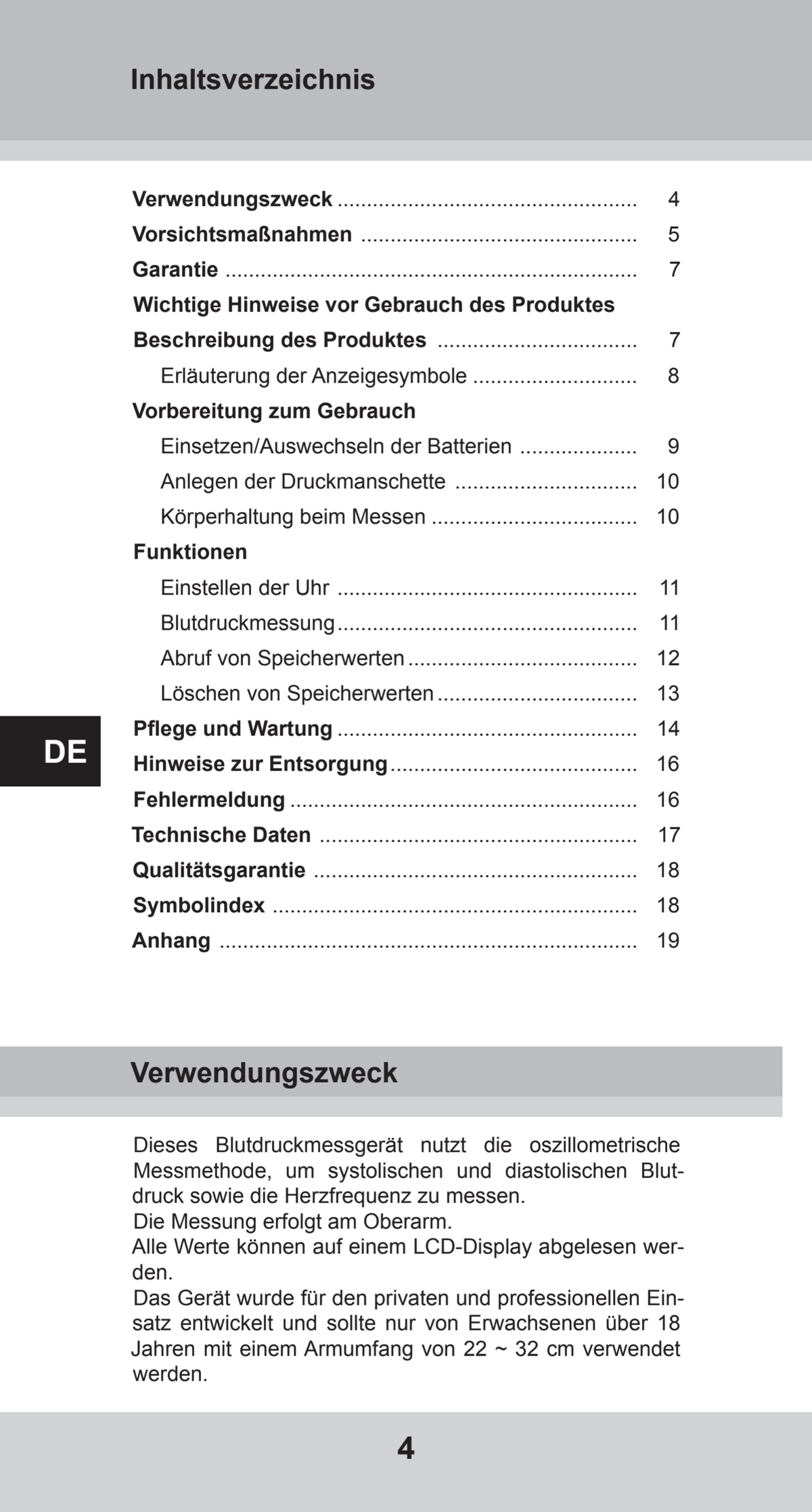 Bovenarm Bloeddrukmeter Desktop afbeelding van document #4, instructions