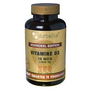 Artelle Vitamine D3 15mcg Softgels 250SG Artelle Vitamine D3 15mcg Softgels 250SG