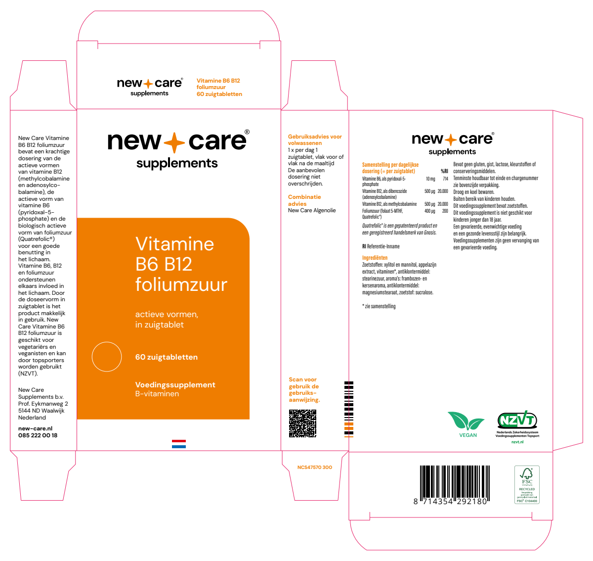 Vitamine  B6, B12, Foliumzuur Zuigtabletten afbeelding van document #1, instructions