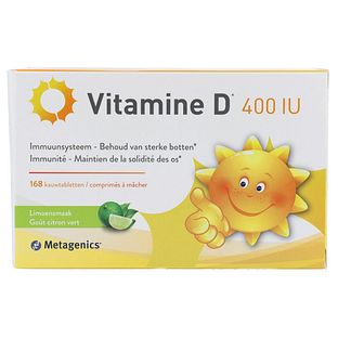 Metagenics Vitamine D 400IU Limoen Kauwtabletten 168TB