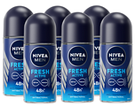 Nivea Men Fresh Active Roll-on Voordeelverpakking 6x50ML Nivea Men Fresh Active Roll-on Voordeelverpakking 6x50ML