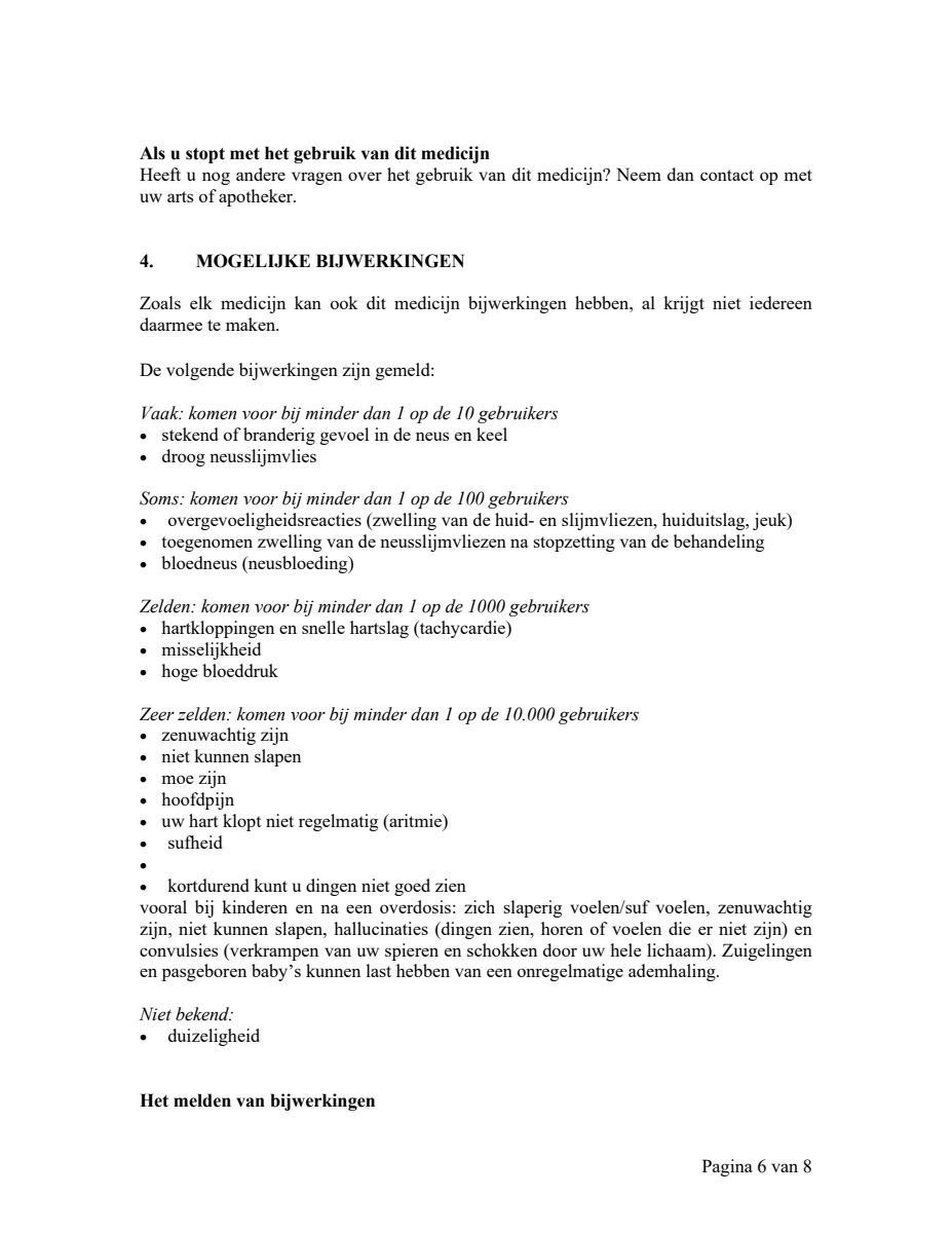 Neusspray Xylosel 1mg/ml - xylometazoline neusspray bij neusverkoudheid afbeelding van document #6, leaflet