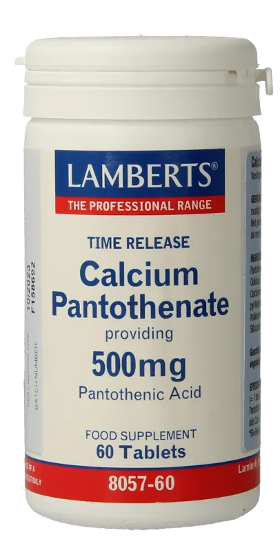 Lamberts Calcium Pantothenaat 500 mg Time Release Tabletten 60TB