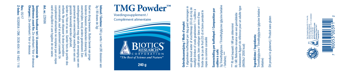 TMG Powder afbeelding van document #1, label