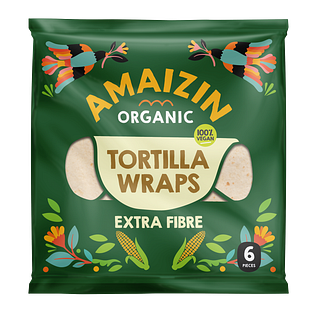 Amaizin Organic Tortilla Wraps Extra Fibre 6ST