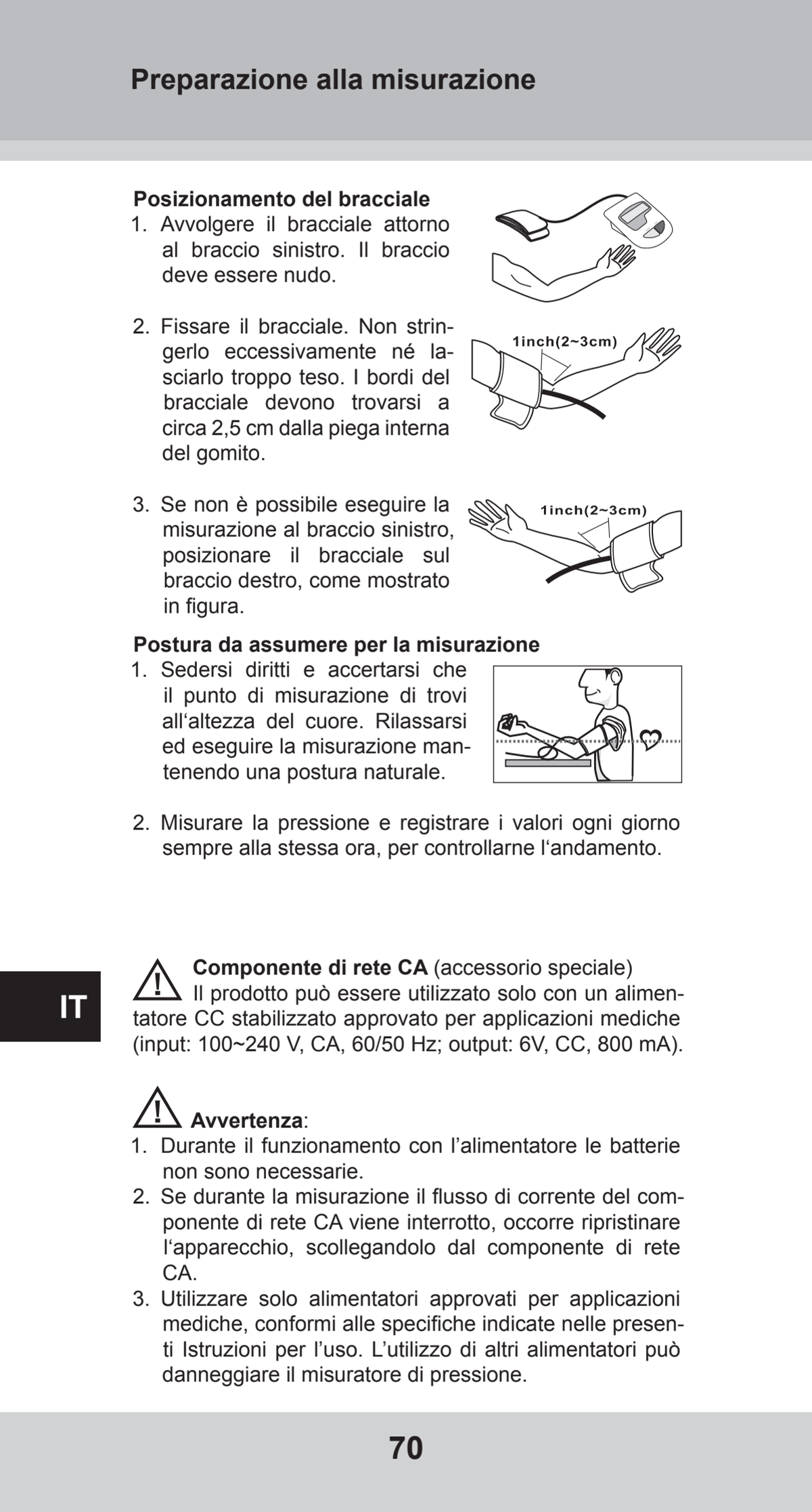 Bovenarm Bloeddrukmeter Desktop afbeelding van document #70, instructions
